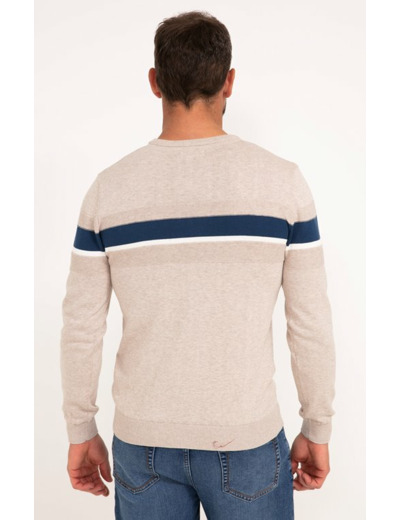 Pull col rond rayé Multiray