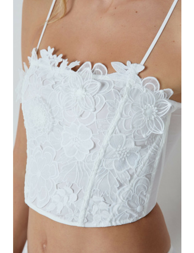 Soutien-gorge bustier sans coques avec broderies