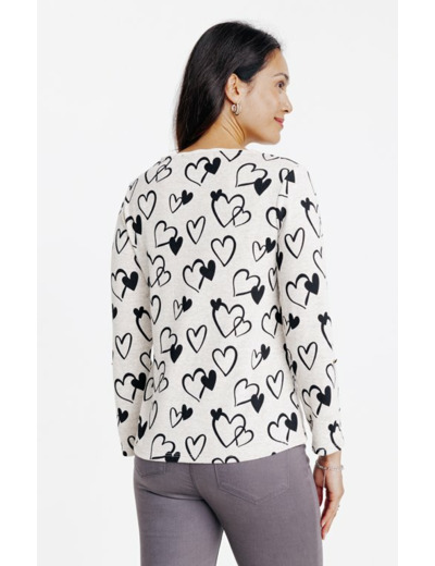 Tee-shirt imprimé coeur col v