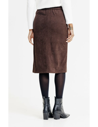 Jupe midi en velours