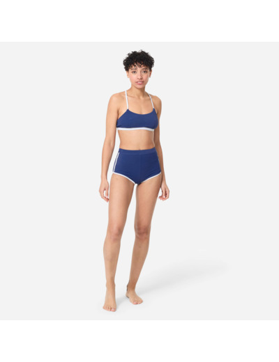 Bas de maillot de bain surf shorty taille haute Femme - Caro Bleu
