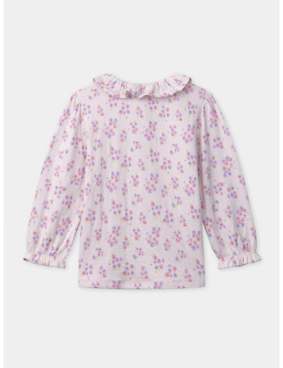 Pyjama rose imprimé fleuri Fille