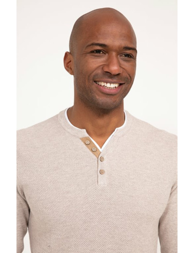 Pull col tunisien uni Jerti