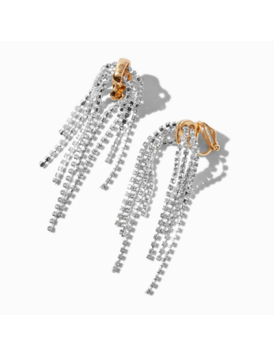 Pendantes à clip franges strass en métaux mixtes