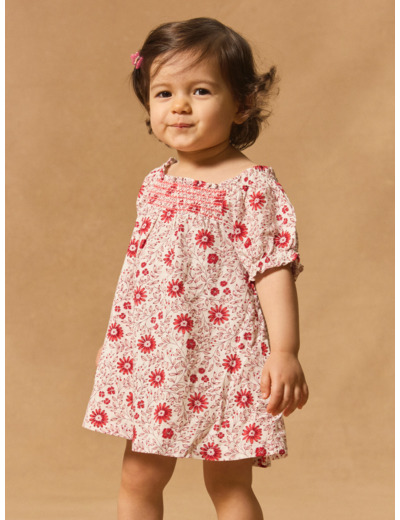 Robe à smock fleuri