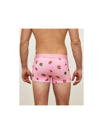 Boxer rose en coton motifs fruits