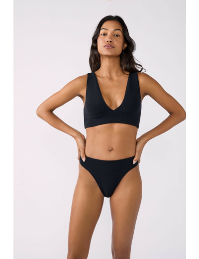 Bikini high leg en matière extensible bas de maillot