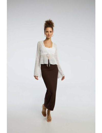 Jupe longue côtelée