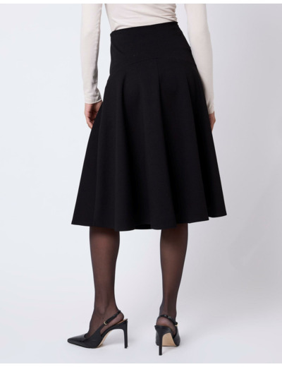 Jupe midi unie NOIR