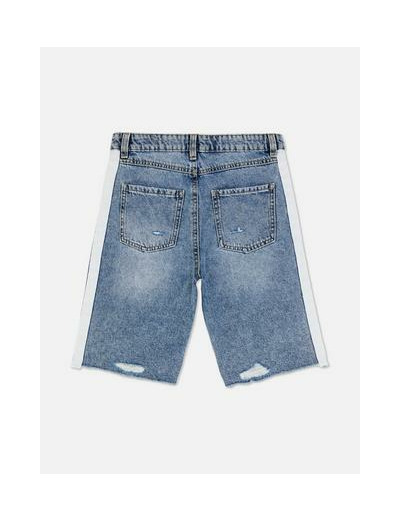 Bermuda en jean à rayures latérales