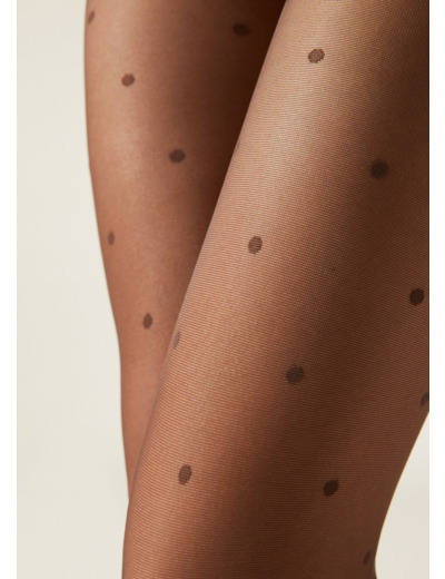Collant Voile 30 Deniers à Motifs Pois