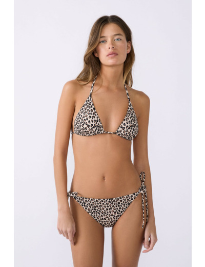 Culotte bikini ficelle bas de maillot à nouer imprimé léopard,Culotte bikini ficelle bas de maillot à nouer imprimé léopard;${refinementColor}