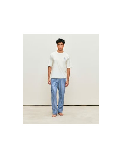 Pantalon en coton à rayures