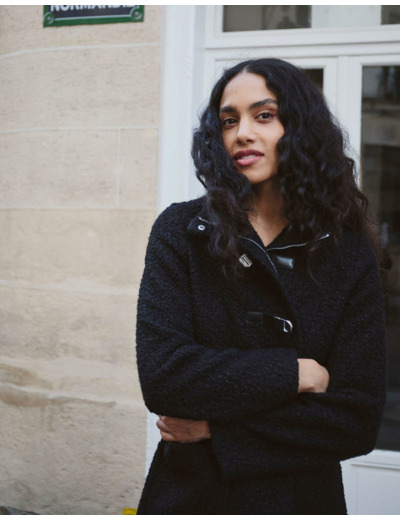 Manteau uni NOIR Femme