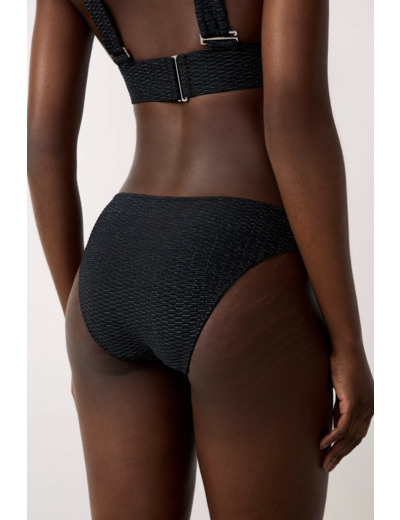 Culotte bikini bas de maillot détail argenté