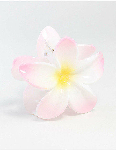 White  Frangipani Flower Claw Clip