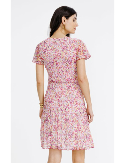 Robe plissée imprimée
