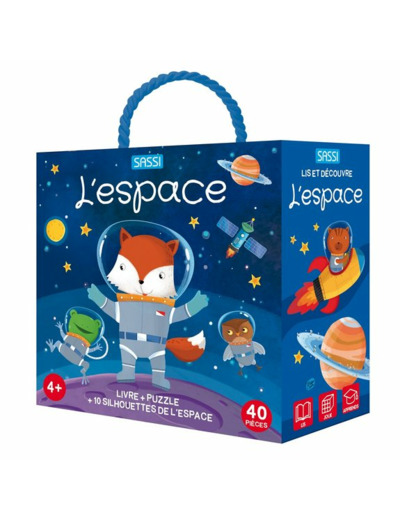 COFFRET QBOX PUZZLE 40 PIÈCES ET LIVRE : L'ESPACE