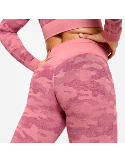 Legging sans couture femme, rose