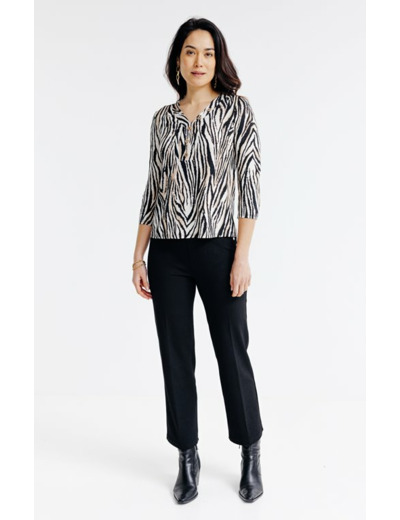 Tee-shirt imprimé zèbre manches 3/4