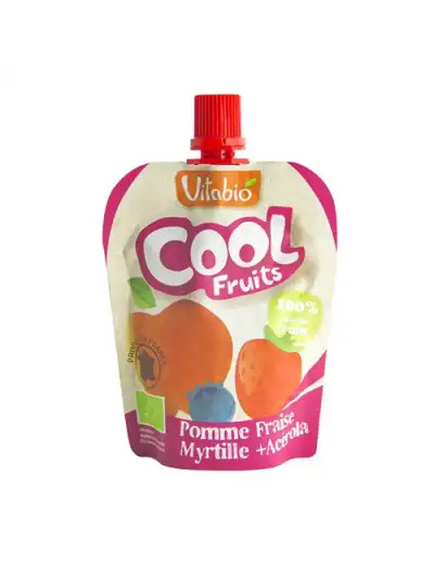 Vitabio Cool Fruits Compote Pomme Fraise Myrtille Gourde De 90 G