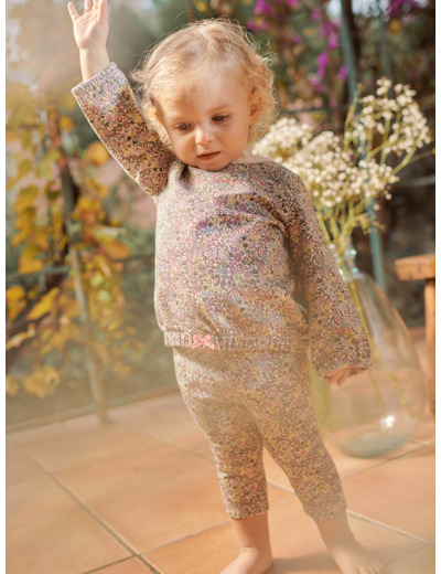 Haut de jogging à imprimé fleuri bébé fille