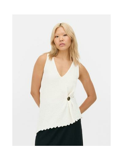 Haut sans manches texturé à parties métalliques