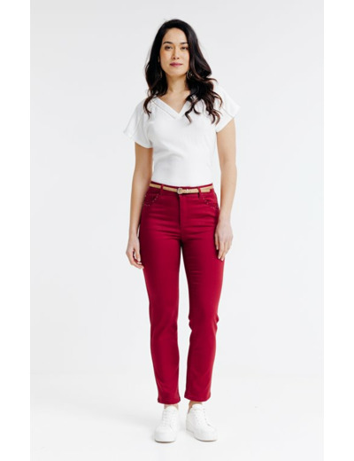 Pantacourt coton et ceinture