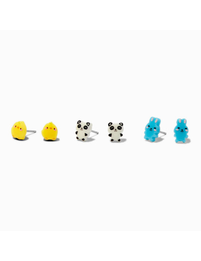 Clous d'oreilles panda, poussin et lapin