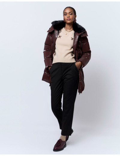 Doudoune mi-longue unie BORDEAUX Femme