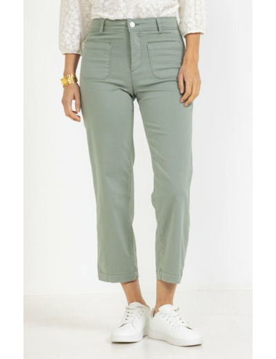 Pantalon crop poches plaquées devant