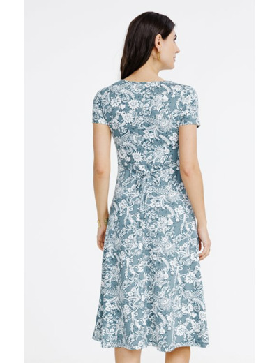Robe midi en maille imprimée