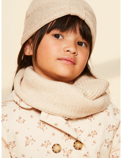Snood beige en tricot