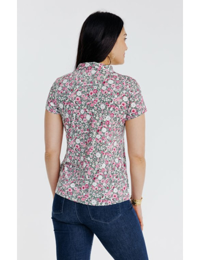 Tee-shirt col polo avec plis