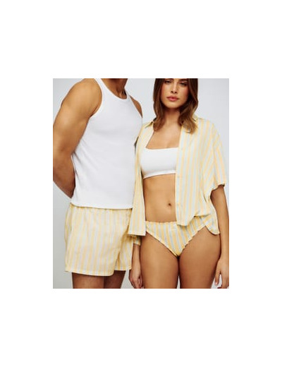 Caleçon en coton à rayures