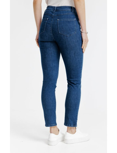 Pantacourt en denim détails fantaisies