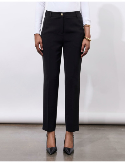 Pantalon 7/8 cigarette uni NOIR Femme