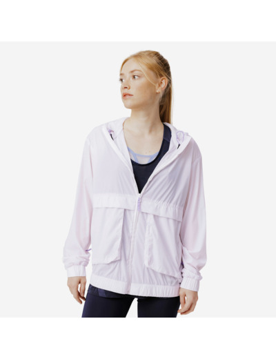 Veste coupe-vent de running Femme - KIPRUN Run 500 Wind Lilas pastel