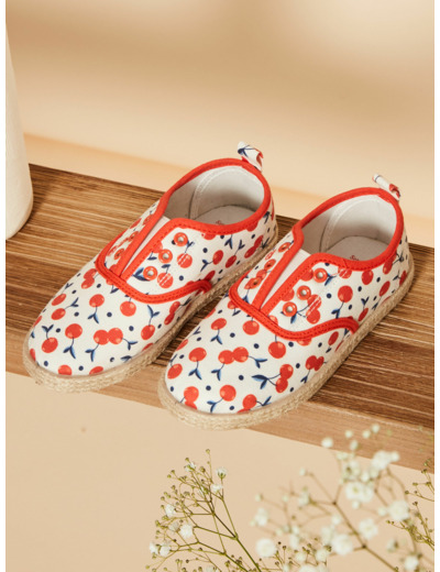 Slip-on écru à imprimé cerises