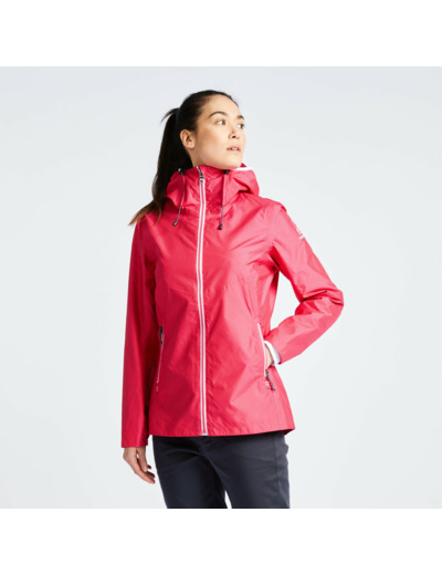 Veste imperméable de voile - veste de pluie sailing 100 femme all over rose