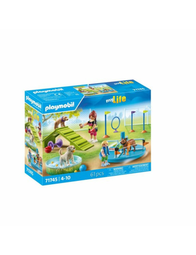 AIRE DE JEUX POUR CHIENS ET PERSONNAGES PLAYMOBIL MY LIFE 71745