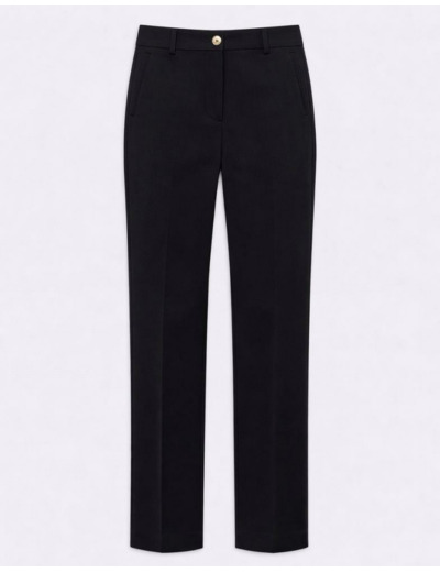 Pantalon 7/8 cigarette uni NOIR Femme