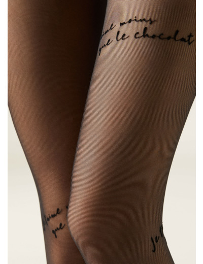 Collant transparent écriture Amore