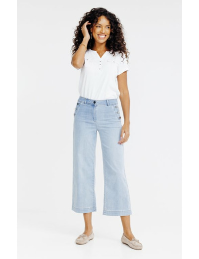 Pantacourt large en denim