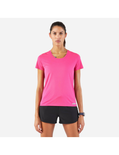 T-shirt de Running respirant Femme - KIPRUN Run 100 rose fuchsia
