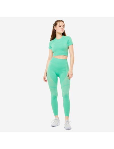 Legging poche téléphone taille haute Fitness Seamless Vert