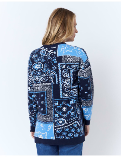 Tunique mi-long à motifs BLEU Femme