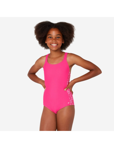 Maillot de bain 1 pièce natation Fille - 100 Viki rose