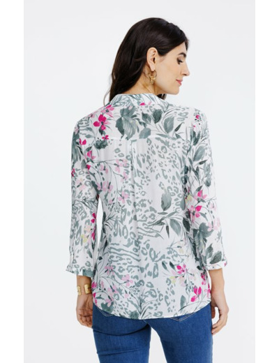 Tunique imprimé léopard et fleur