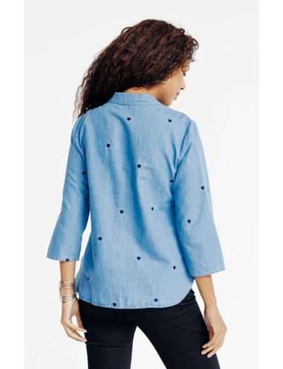 Chemise brodée coeurs